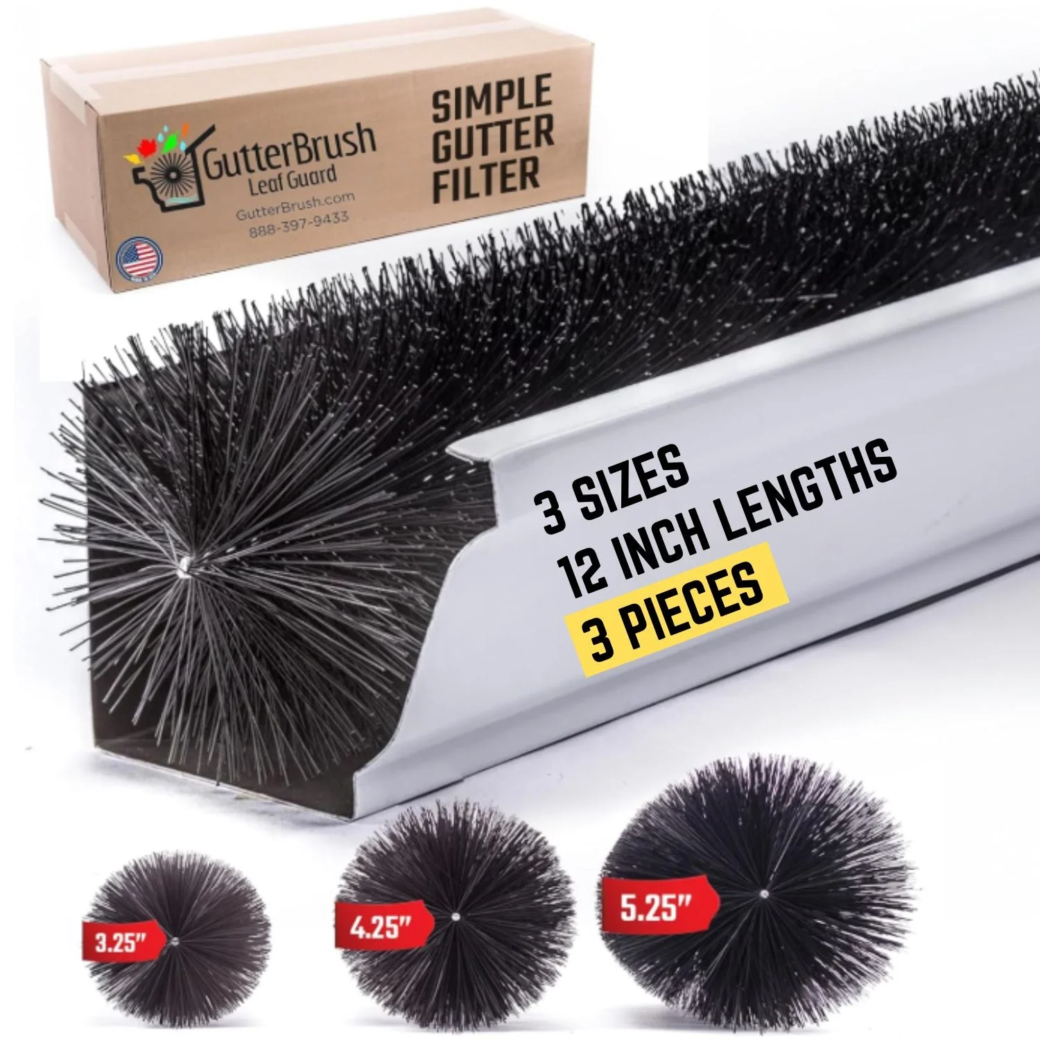 5 Inch GutterBrush Gutter Guards – Fits Standard K-Style Residential Gutters (4.25 Inch Diameter) - Image 7
