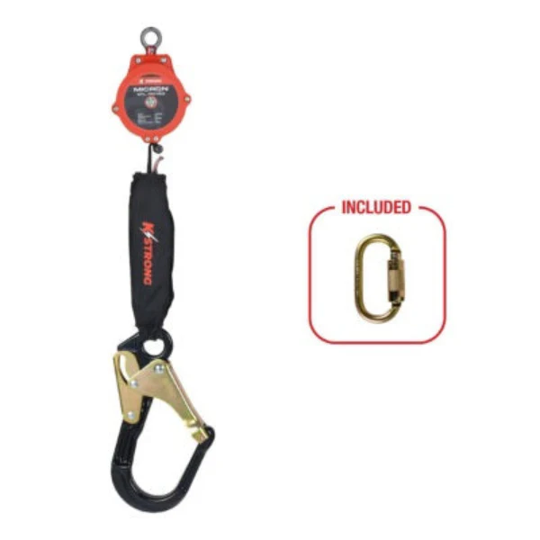 Micron Self Retracting Lifeline - Lrg Aluminum Rebar Hook w/ Steel Gate - 6ft
