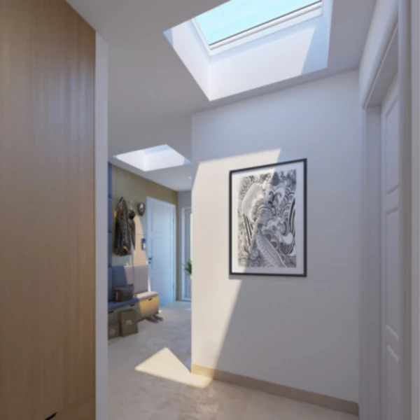 VELUX Fixed Self-Flashed Skylight Laminated LowE3 Glass - White Solar Powered Shade - Image 5